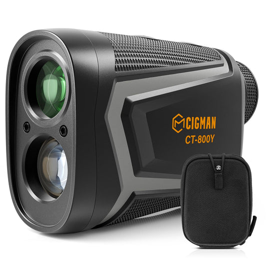 CIGMAN Golf Rangefinder with Slope, 850 Yards Laser Golf & Hunting Rangefinder, Flag Pole Locking Vibration, USB Rechargeable Range Finder with 6X Magnification, Lightweight