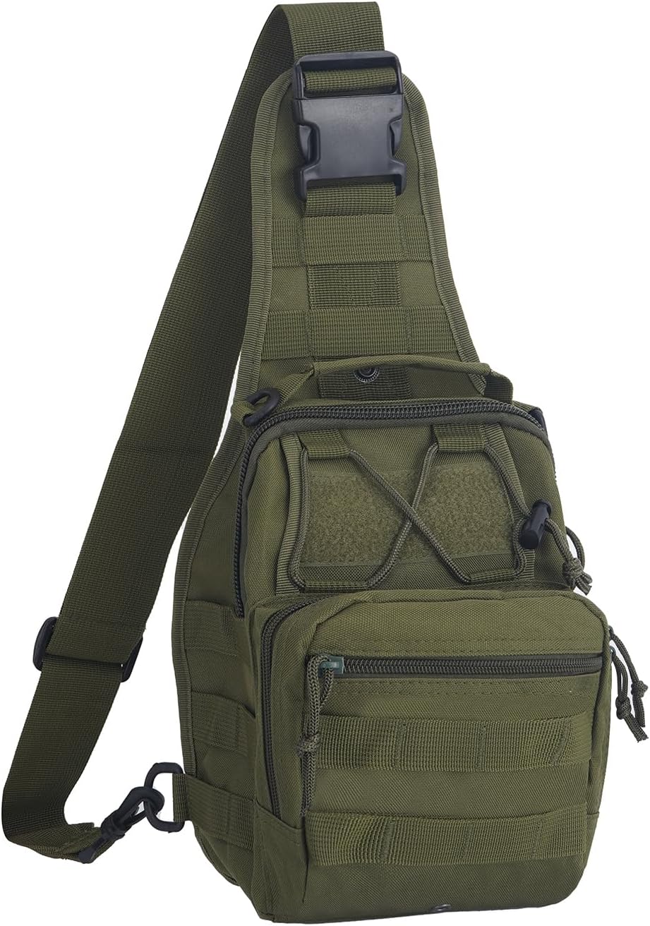 Military Tactical Sling Backpack for Outdoor Sports - FAMI Everyday Carry Bag (Black)