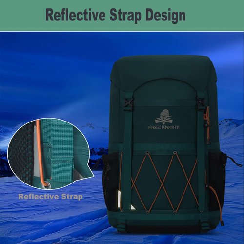 Bseash 40L Waterproof Hiking Backpack with Rain Cover, Outdoor Sport Travel Bag Daypack for Camping Climbing Skiing Cycling (Red)