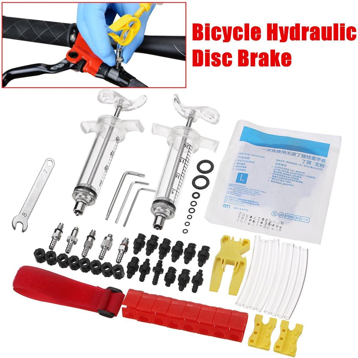 Mineral Oil Bicycle Hydraulic Disc Brake Bleed Kit for All Series Shimano/Magura/Tektro/Zoom/CSC/Echo/Giant / HS33 / Nutt Cycling (Professional kit)