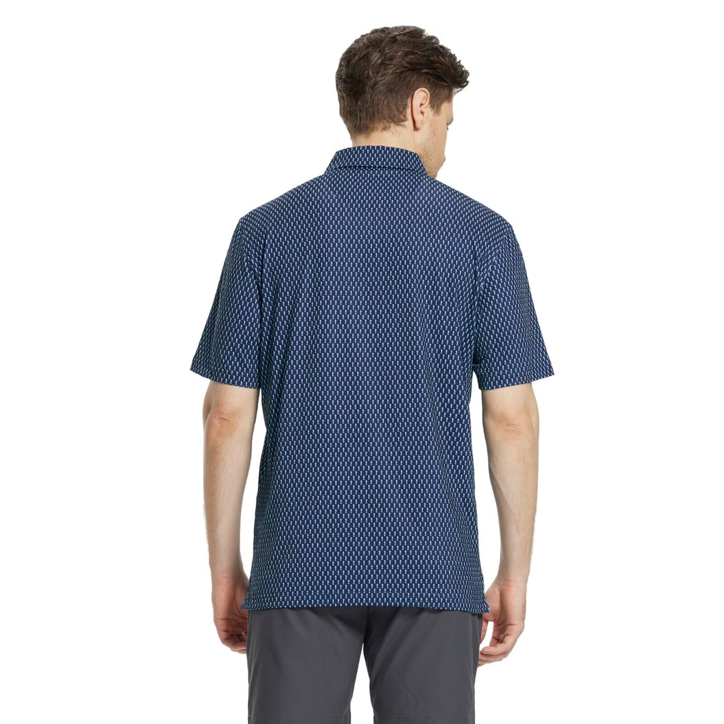 M MAELREG Golf Shirts for Men Dry Fit Print Patterns Performance Moisture Wicking Mens Polo Shirts Short Sleeve