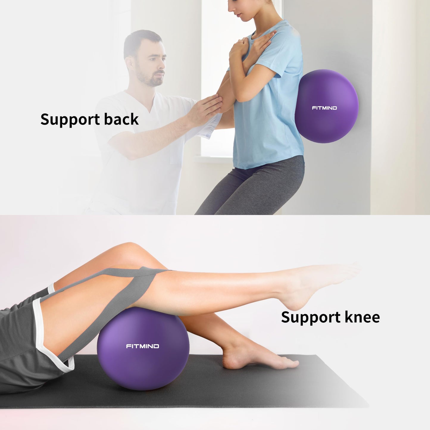 FITMIND Pilates Ball - 10 Inch Core Ball for Yoga, Stability, Fitness, Ab, Core Workout & Physical Therapy - Purple