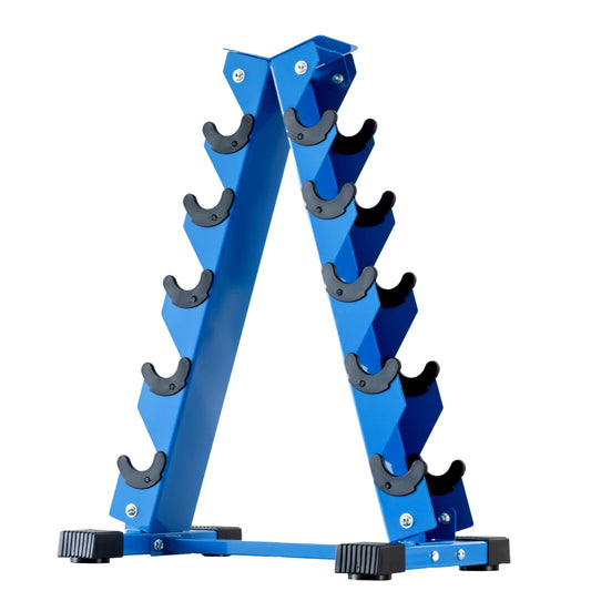 ACENFC Barbell A-Frame Dumbbell Weight Rack, Dumbbell Rack Stand Only, Weight Rack for Dumbbells 5 Tier with 500 LB Weight Capacity, Home Gym Storage Solution (Blue)
