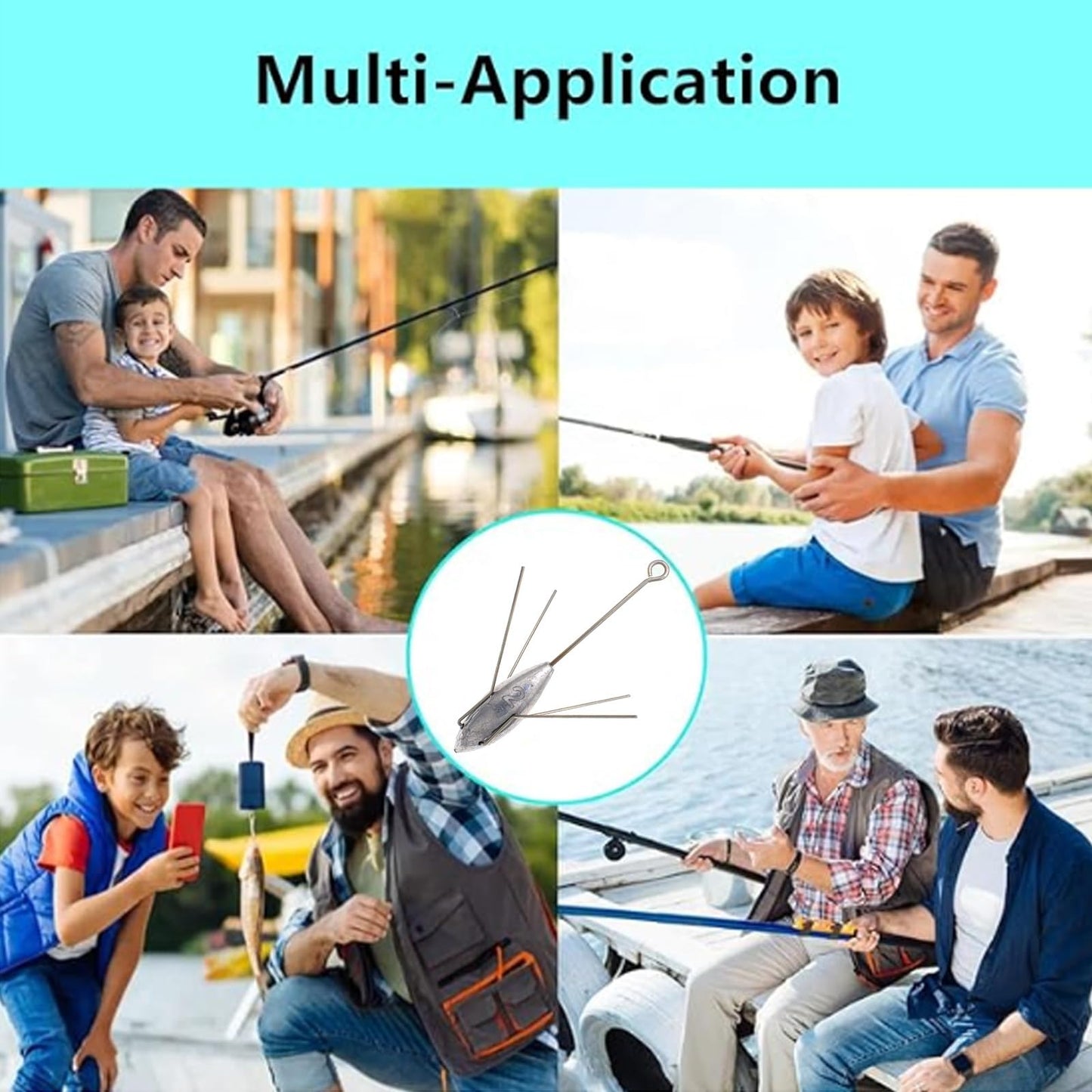 5 Pcs Sputnik Sinker Fishing Weights Lead Surfing Casting Spider Sinkers Long Tail Fishing Equipment for Catfish Saltwater Beach Sand Ocean (3oz - 5pcs)