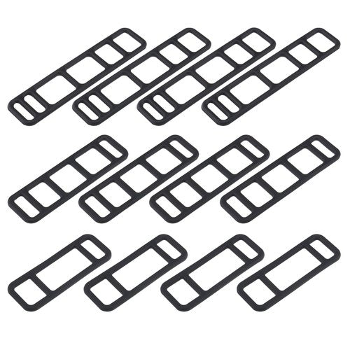 LT Easiyl 12pcs Bicycle Black Stretchable Silicone Strap Bike Fixed Silicone Strap for Bicycle Headlights Taillights Car Driving Recorders