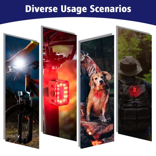 Powerful Rechargeable Bike Light Set - Smart Multi-Modes Ultra Bright Bicycle Front and Rear Lights with Spot & Flood Beams, Waterproof Headlight Taillight Set for Mountain, Road, Kids & City Bicycles