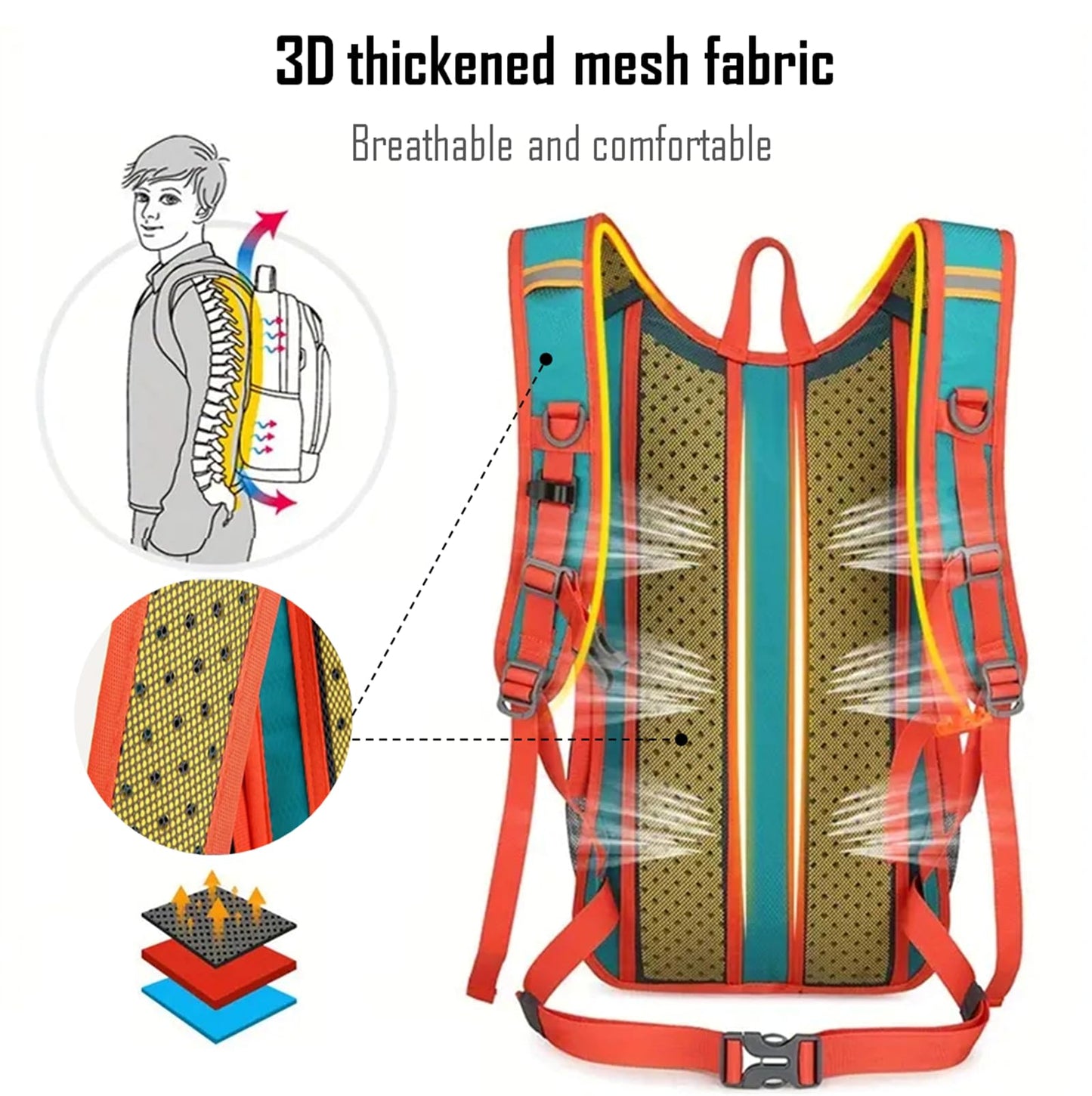 AUUEYY Lightweight Cycling Hydration Backpack,Large Capacity Pack for Travel,Hiking,Climbing,Skiing,Running Daypack for Men Women (Green)