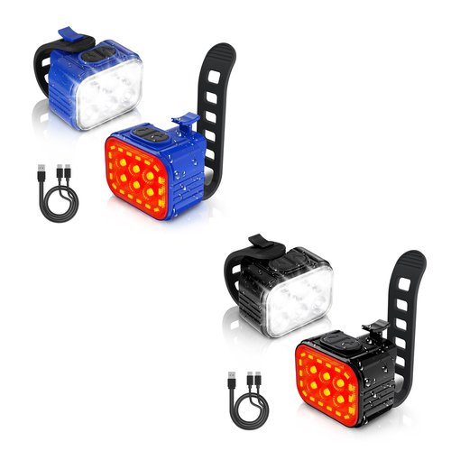 WORKPRO Bike Lights Set - Blue & WORKPRO Bike Lights Set - Black