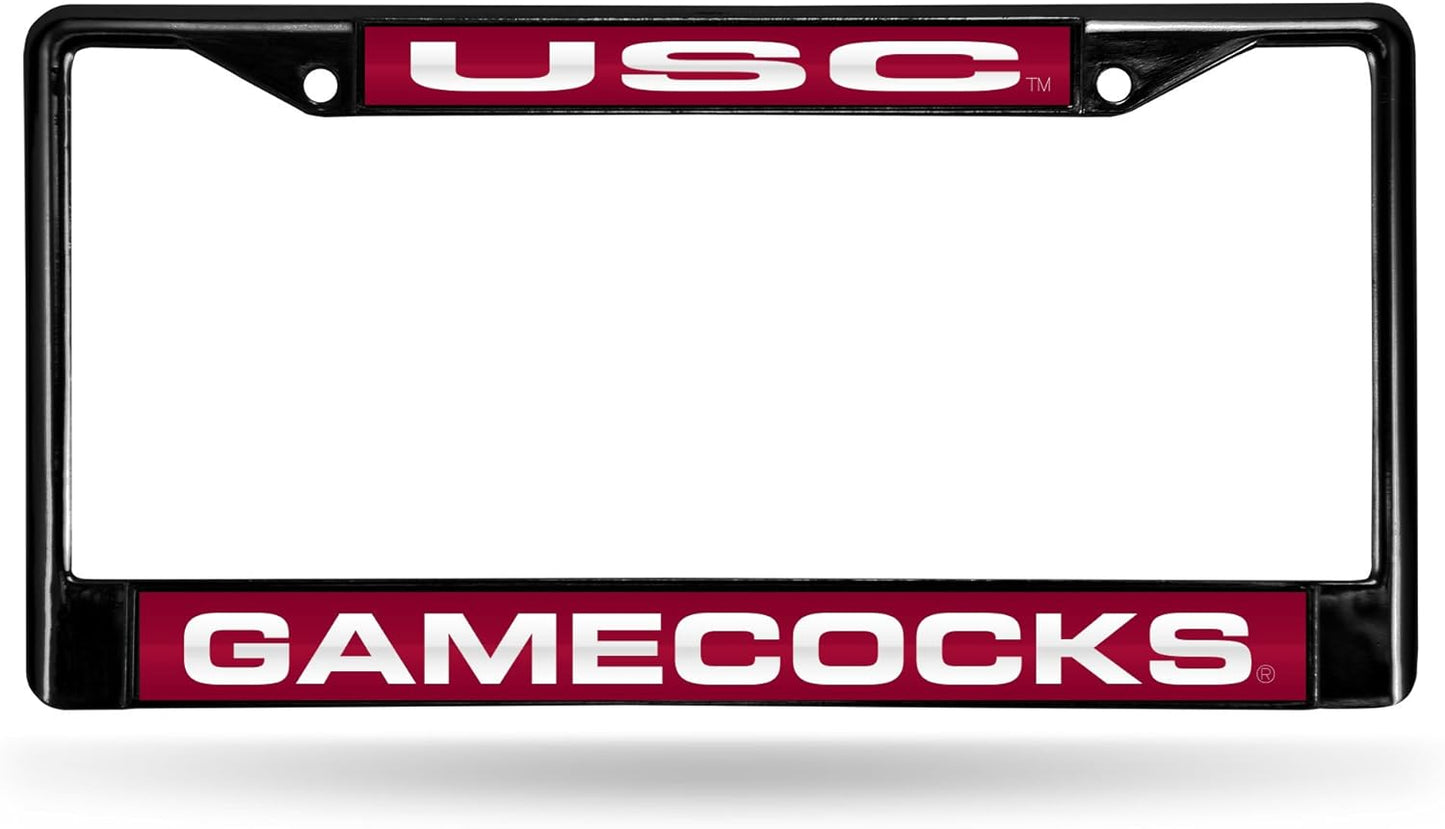 NCAA Black Laser Cut Chrome License Plate Frame for Car/Truck/SUV - 12x6" Auto Accessory