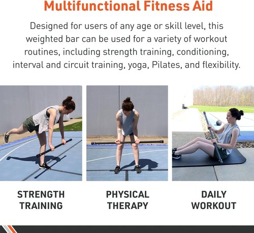 Body Sport Weighted Bars, Weight Lifting Bars for Strength Training and Sculpting