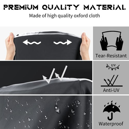 NAIZEA Adult Tricycle Cover Trike Cover, Electric Tricycle Bike Covers Outdoor Storage Waterproof, Heavy Duty Ripstop Material, Rain Sun UV Dust Wind Proof with Lock Hole & Storage Bag