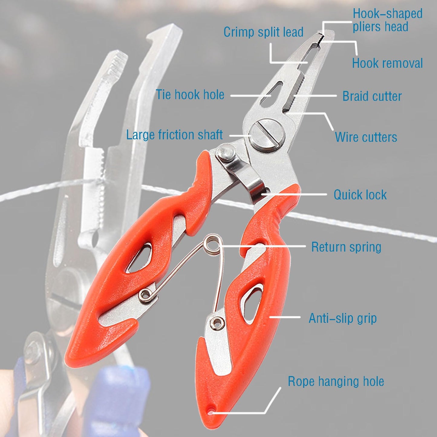 PIYIENR Small Fishing Pliers 2 Multi-Function Scissors Braid Cutters Lightweight Stainless Steel Fishing Tools Split Ring Opener Fish Gripper Hook Remover Gear Accessories