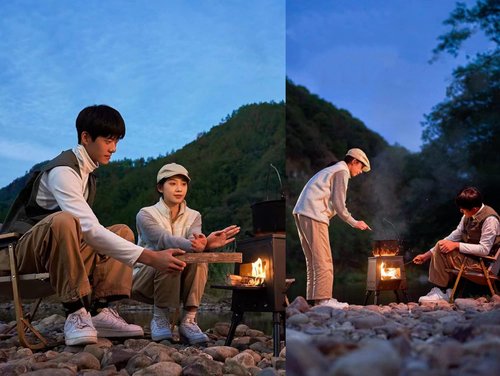EMOTRIPS Portable Carbon Steel Camping Stove, Outdoor Wood Stove with Foldable Legs for Outdoor Camp (Small)