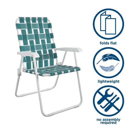 CoscoProducts Folding Lawn Chairs, 2-Pack, Teal