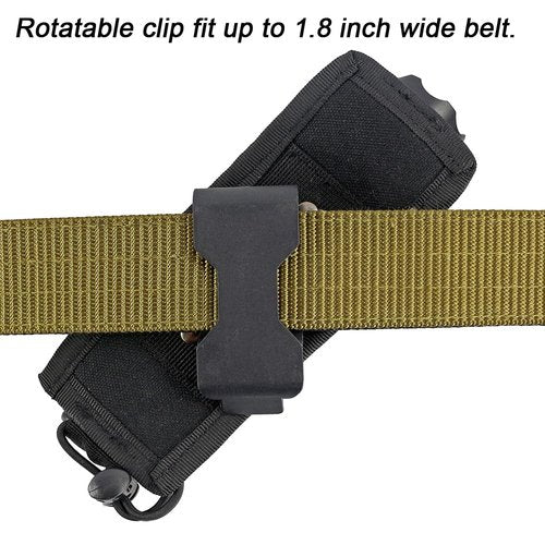 Depring Rotatable Flashlight Holster for Tactical Torch Adjustable Tool Flashlight Holder Heavy Duty Belt Pouch with Revolvable Clip