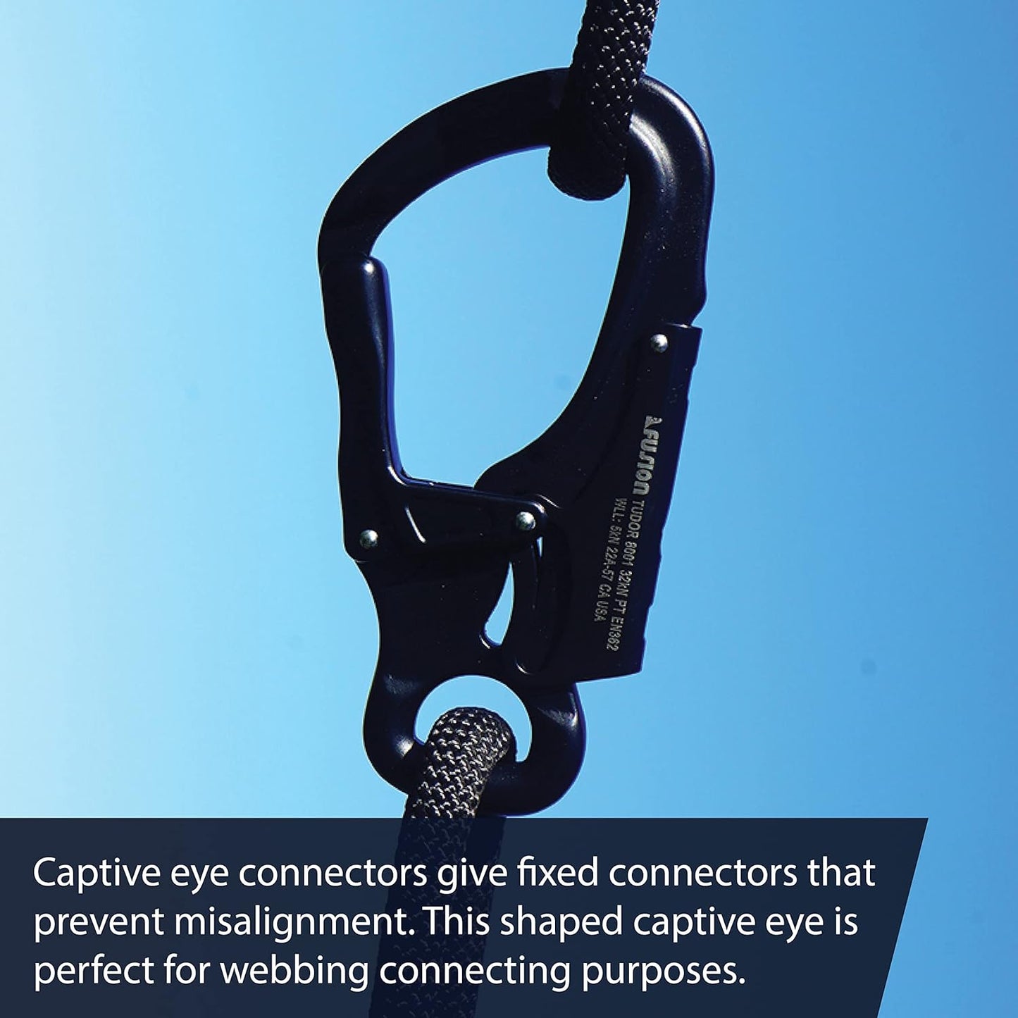 Snap Auto Locking Carabiner 32KN - Fusion Climb® Tudor - Professional Rock Climbing Carabiner - Heavy Duty Steel Clip - Snap Locking Carabiner for Climbing, Rappelling, D Shaped - UIAA ANSI Compliant