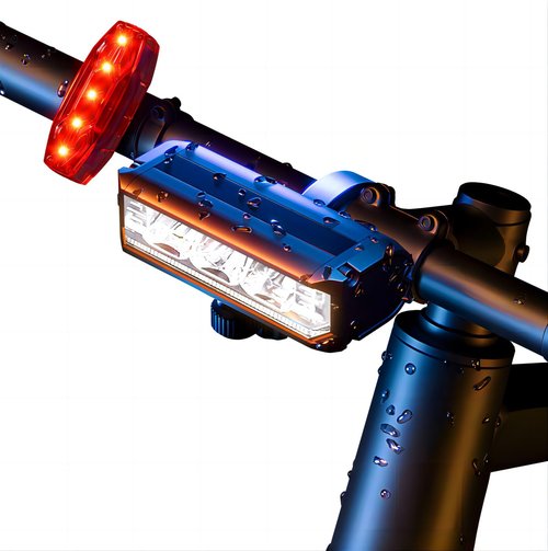 POSUGEAR LED Bike Lights for Night Riding, High Lumen Aluminum Alloy Bike Headlight and Taillight, IPX5 Waterproof USB Rechargeable Bicycle Light Set, Bike Light for Adults Road Mountain Cycling