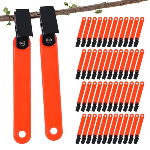 Tophoniex 48PCS Trail Markers with Clips Reflective Tree Tacks for Hiking Hunting Outdoor, Orange