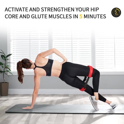 Hip & Core System, Resistance Loop to Stretch, Core Fitness Glute Workout Bands (Red - 40 lbs)