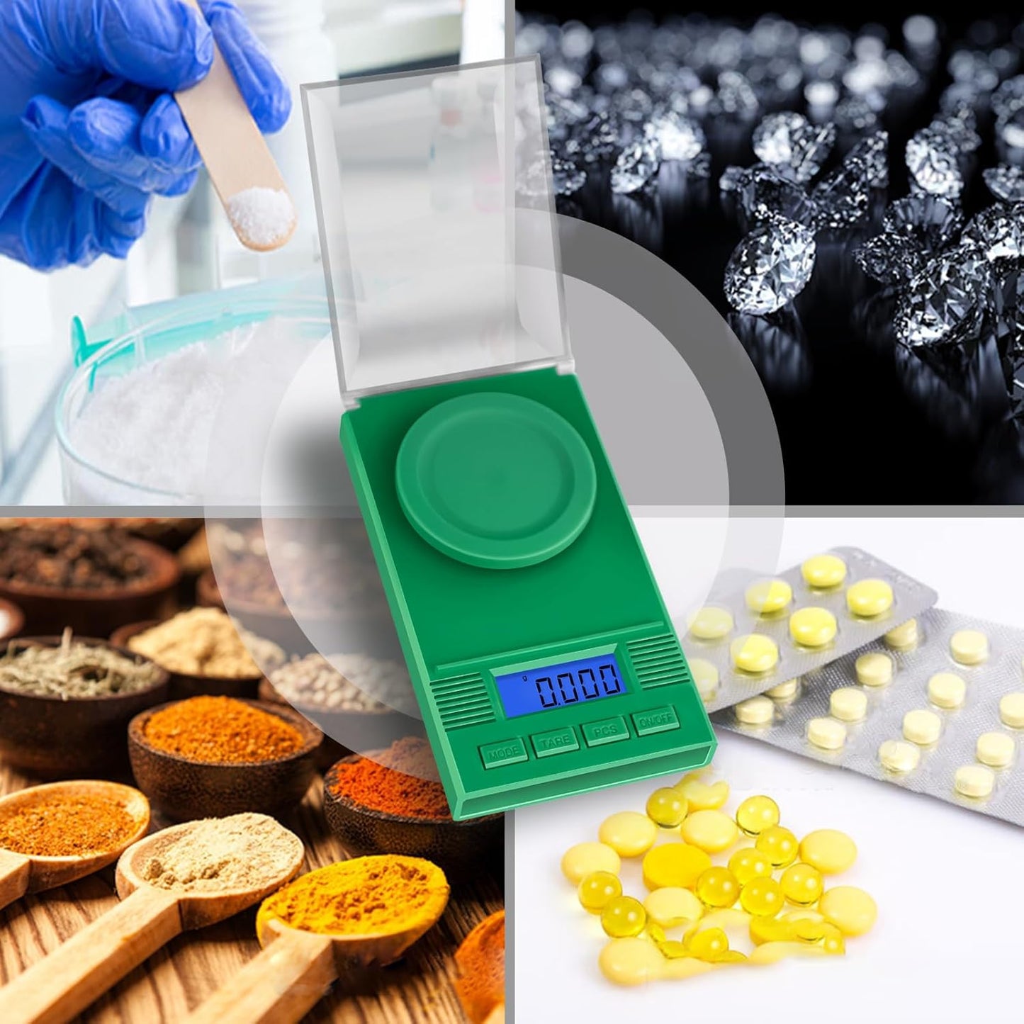 Fuzion Milligram Scale 50g/ 0.001g, Portable mg Scale with LCD Backlit, Tare, Digital Jewelry Scale, Microgram Scale for Powder, Gold, Gem, Reloading, Batteries Included