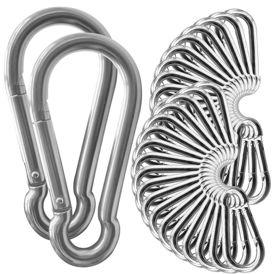 60 Pack Heavy Duty Carabiners, 3/8” Spring Snap Hook Carabiner for Heavy Uses, 4-Inch Snap Hooks Large Carabiners Clips Chain Links Safety Buckle Connector for Swing Hammock Fitness Gym Outdoor Indoor