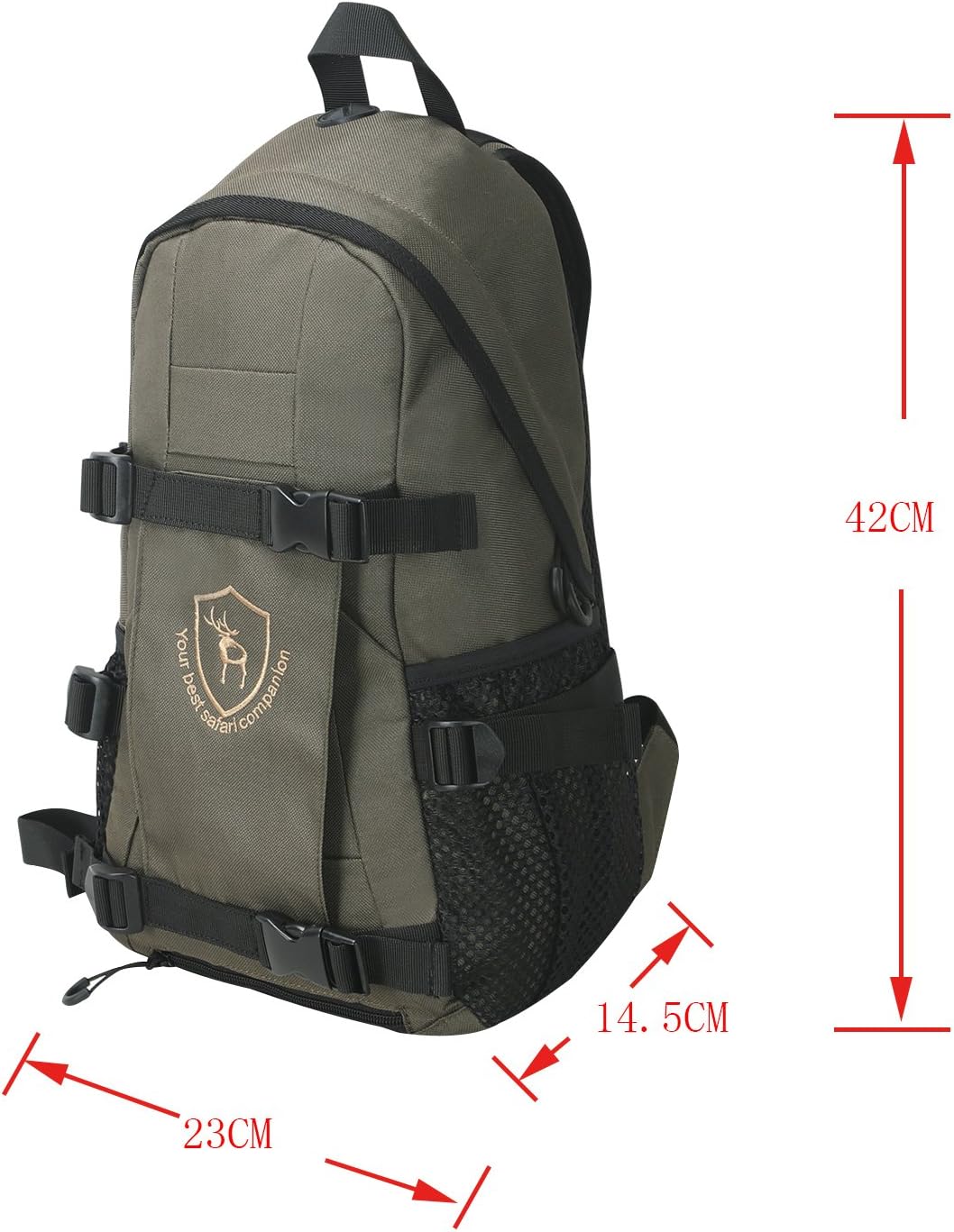 TOURBON Hunting Backpack with Rifle Holder, Small Outdoor Day Pack for Hunting Accessories Fishing Hiking Camping (Green)