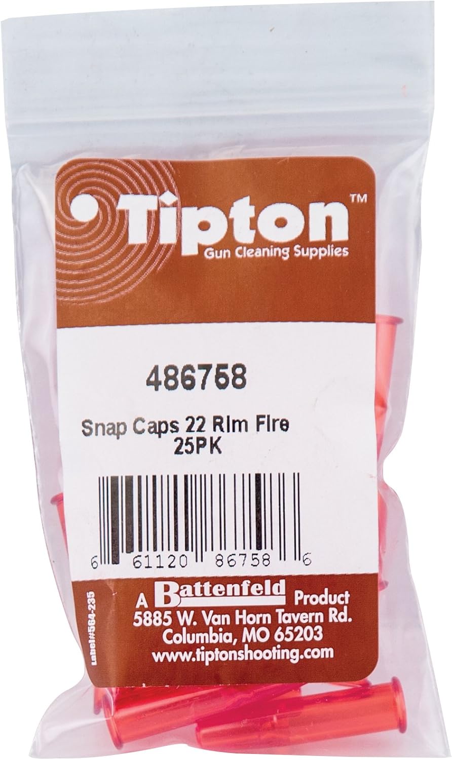 Tipton Rifle Snap Caps with False Primer and Reusable Construction for Dry-Firing, Practice and Safe Firearm Storage, 2 Pack