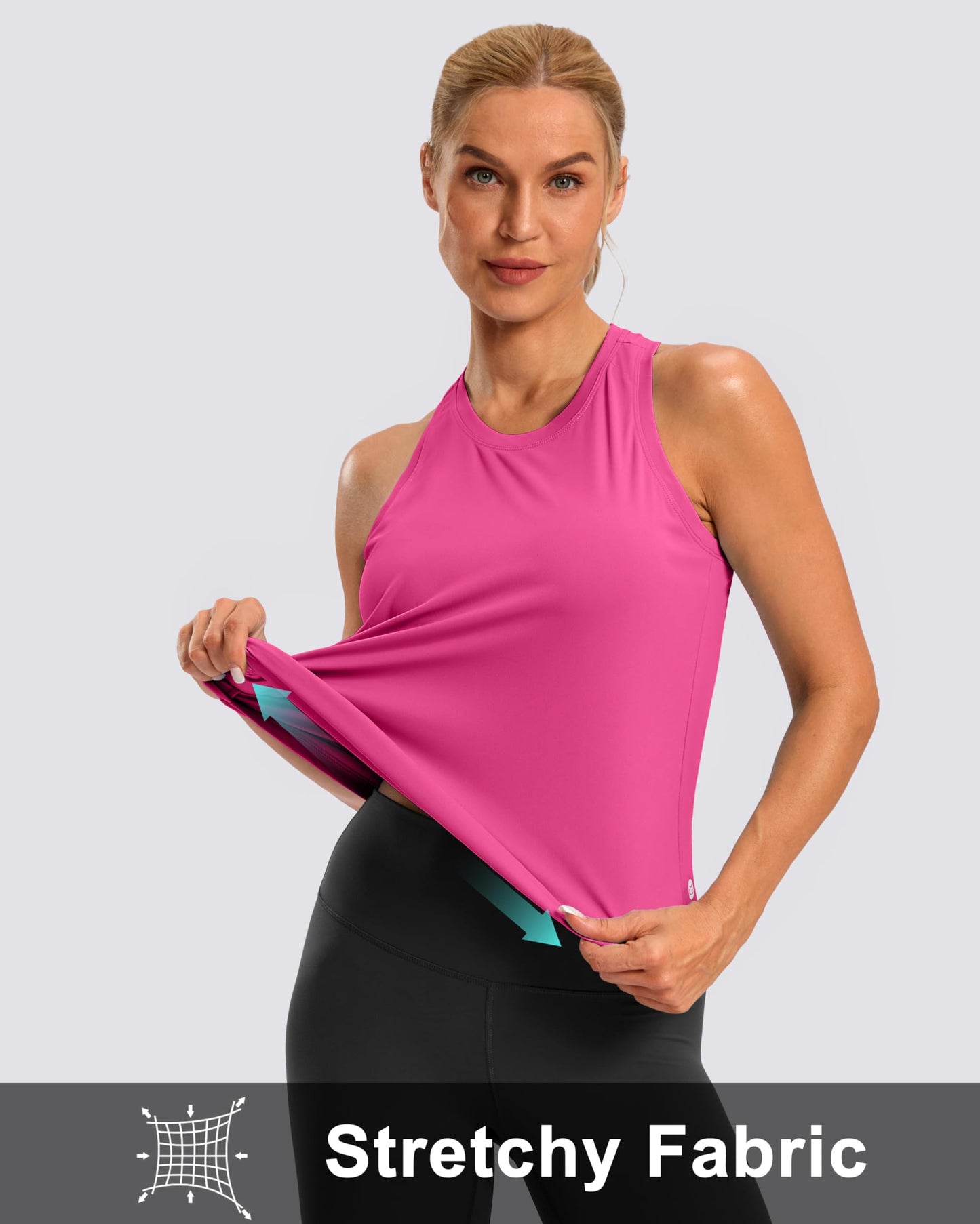 G Gradual Women's Workout Tank Tops Racerback Athletic Yoga Tops Loose Fit Sleeveless Running Gym Sports Shirts for Women(Magenta,M)