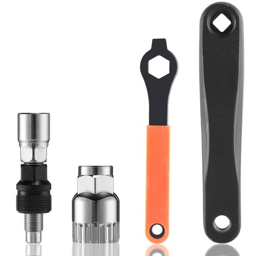 Chumia 4 Pcs Bike Crank Removal Tool Including 1 Pc Bike Crank Extractor 1 Pc Bottom Bracket Remover 1 Pc 16mm Spanner 1 Pc Crank Arm Left Bike Repair Tool Kit for MTB Mountain Bike Road Bike