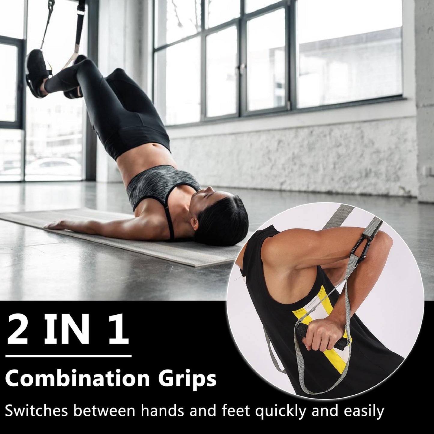 Home Training Kit, Trainer Bands for Home Gym, Travel, and Outdoors, Exercise Straps for Home Gym