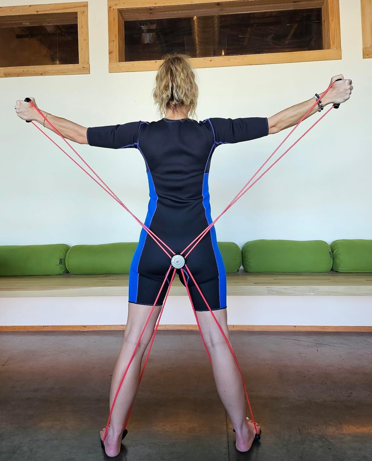 Core Cross Workout Pilates Reformer Exercise Resistance Cords Loop Tube Bands