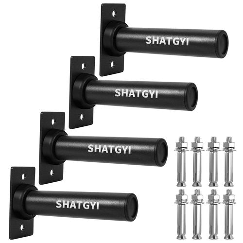 Wall-Mounted Weight Plate Holder (4-Pack) ， Heavy Duty 330LB Capacity Rack for 2" Olympic Plates | Compact Home Gym Storage Solution
