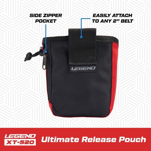 Legend XT520 Quick Release Pouch & Finger Tab Bag | Interior Divider for Better Organization & Storage of Release Aids | Attaches to Standard 2" Belt | Quick Drawstring Closure