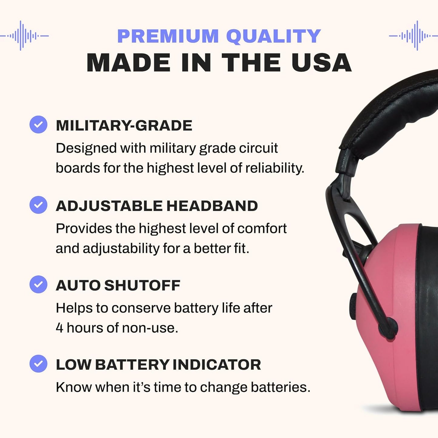 Pro Ears Gold II 26 Ear Muffs, NRR 26, Military Grade Hearing Protection w/DLSC Compression, Gel Ear Seals & Auto Shut Off