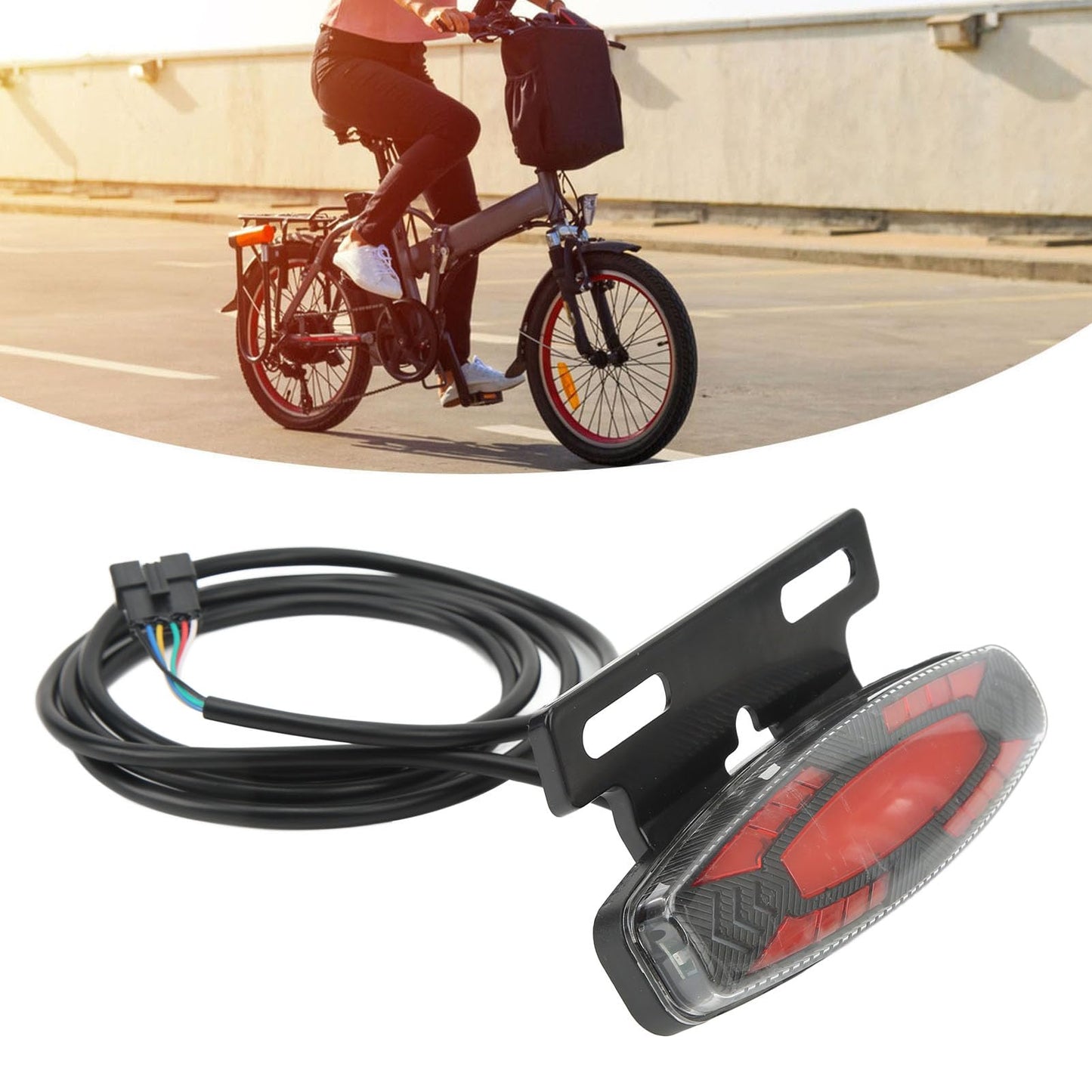 Jauarta Electric Lighting Rear Tail Light High Brightness Brake Warning Turning LED Light for Night Riding