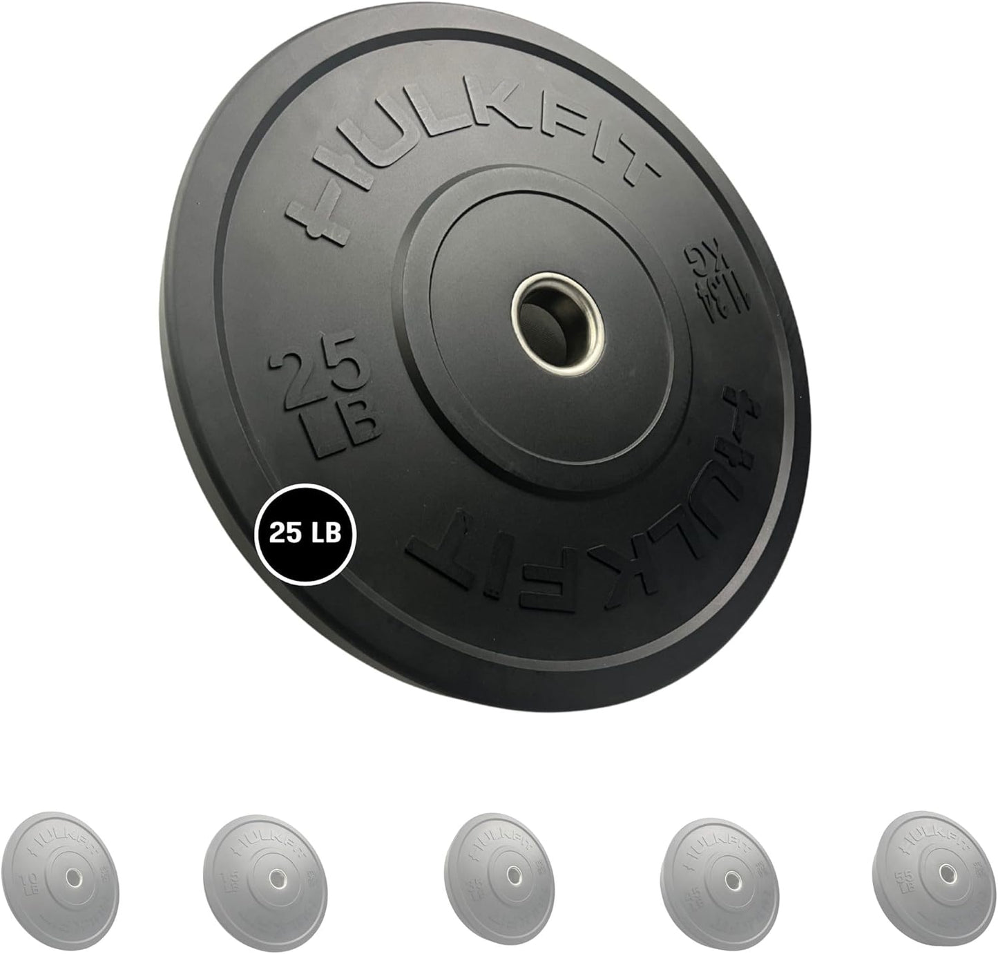 HulkFit 2-inch Sport Series Olympic Weight Plates Bumper Plates for Barbell Weightlifting Strength Training with Shock Absorbing Low Bounce Technology - Black & Multicolor