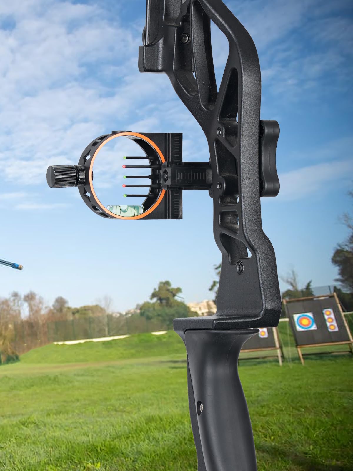 5-Pin Bow Sight with LED Sight Light Reversible Mount Design Archery Sight