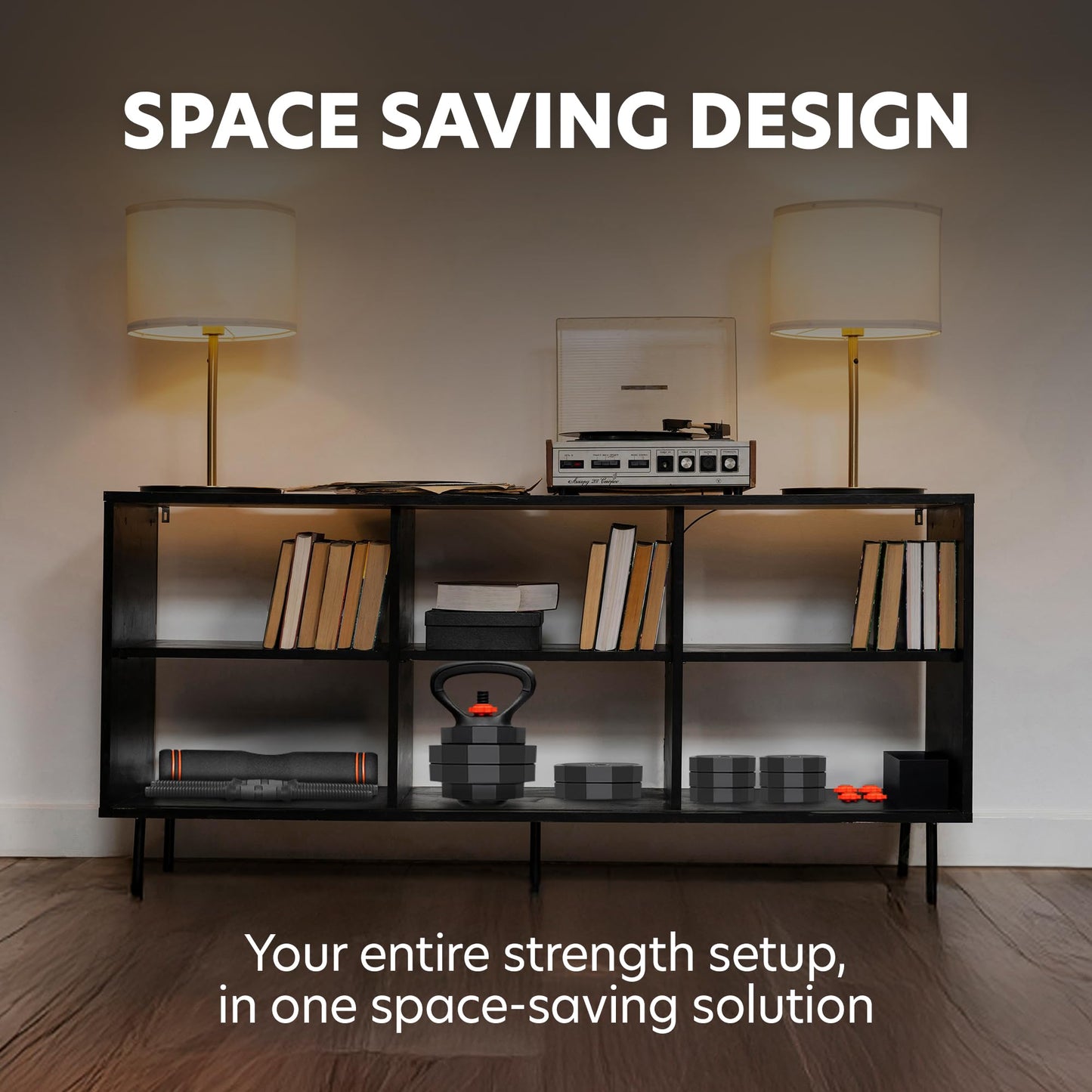 AmStaff Fitness 3-in-1 Adjustable Set: Dumbbell, Kettlebell, Barbell, 12-Level Weight Adjustment, Multi-Use Home Gym Gear for Men & Women (42lb)