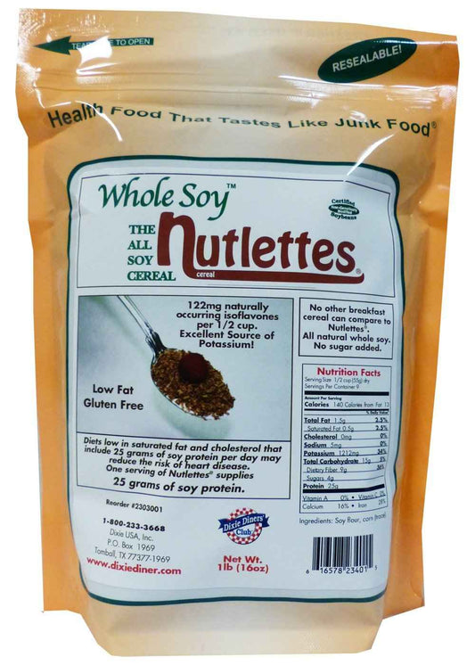 Whole Soy Nutlettes by Dixie Diner's Club - Low-Carb Snack, 1lb