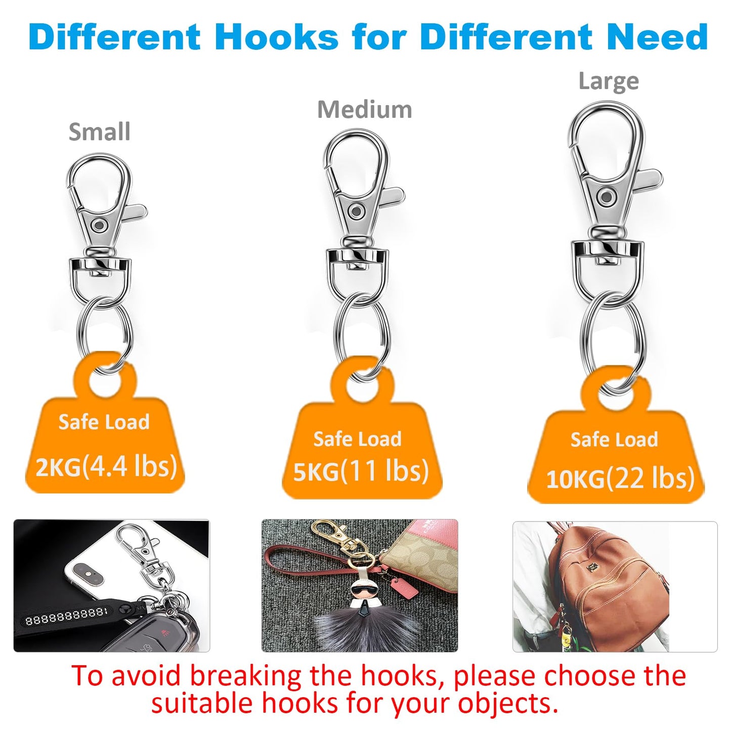 YHYZ Keychain Key Chain Rings Clips Swivel Bulk (Sliver), Swivel Lanyard Snap Hooks X 8pcs with 8pcs Rings, Small Lobster Claw Clasp, for Keychain Crafts Resin Projects Making, Lanyard, Bag, Purse,Tag