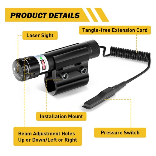 Tyseam BugSalt Laser Beam Sight Compatible for Fly Salt Gun 2.0 & 3.0 and 4.0, Tysaemr Salt Laser for Bug Airsoft Rifle, Laser Gun Sight for BB Pump's Accessories (Only Laser Sight)