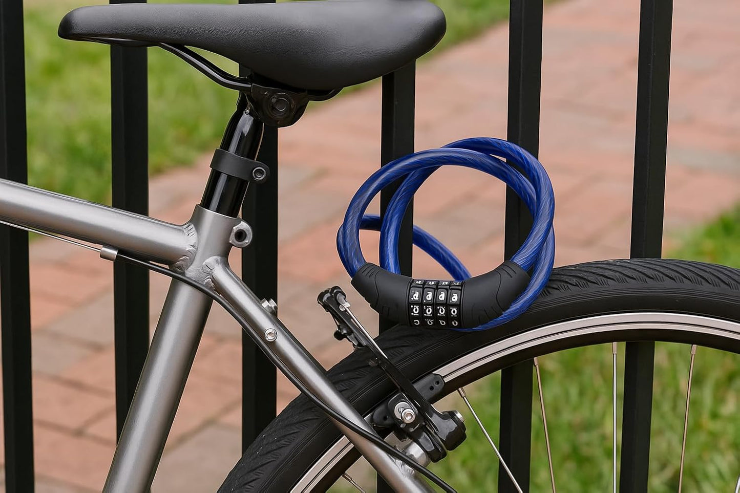 4 ft Steel Cable Bicycle Lock – 10mm PVC Coated, 4-Digit Resettable Combination for Bikes, Scooters, and Outdoor Use