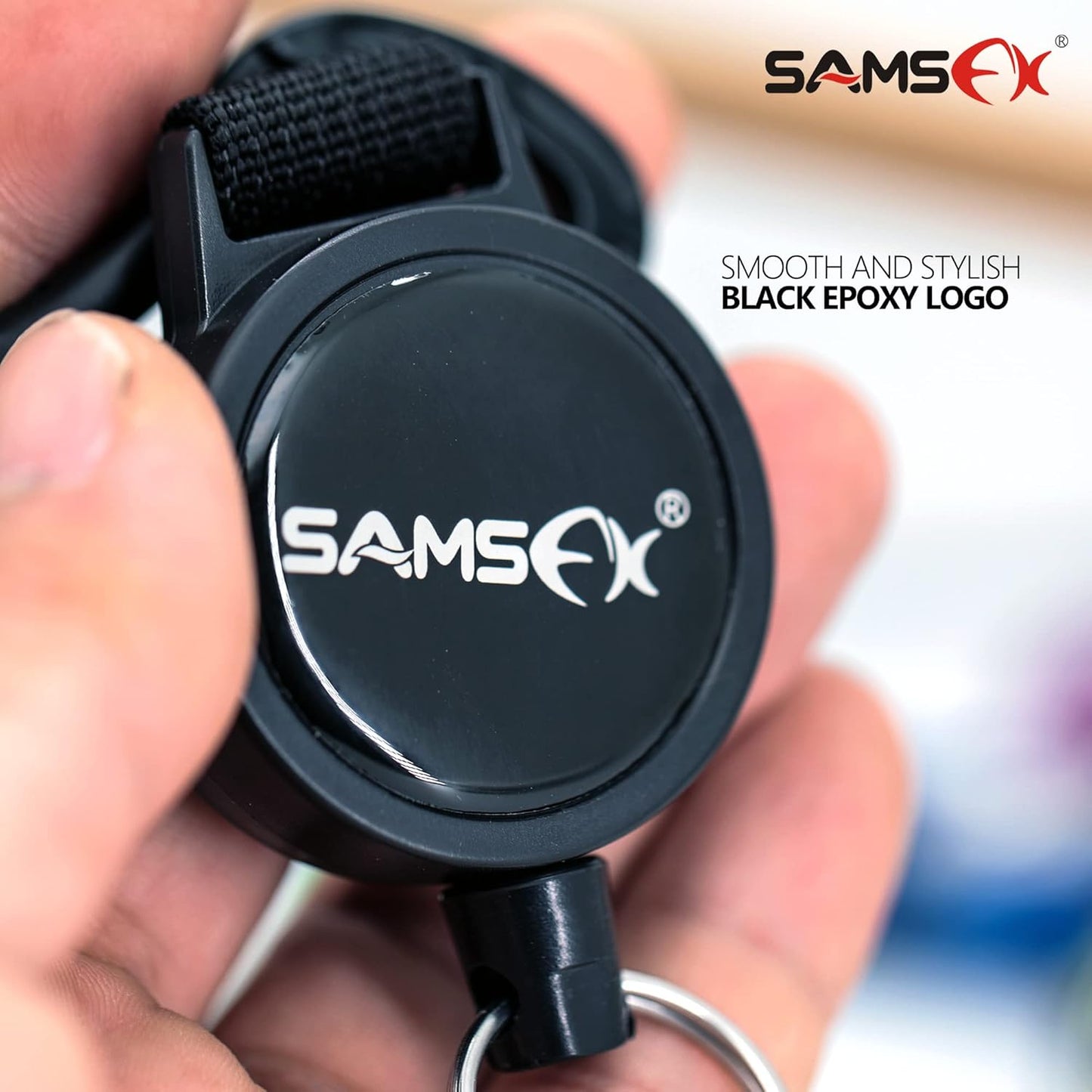 SAMSFX Fishing Heavy Duty Zinger Retractor for Outdoor Fly Fishing Tools Gear Keeper Built-in 24" Steel Cable, 2PCS in Pack