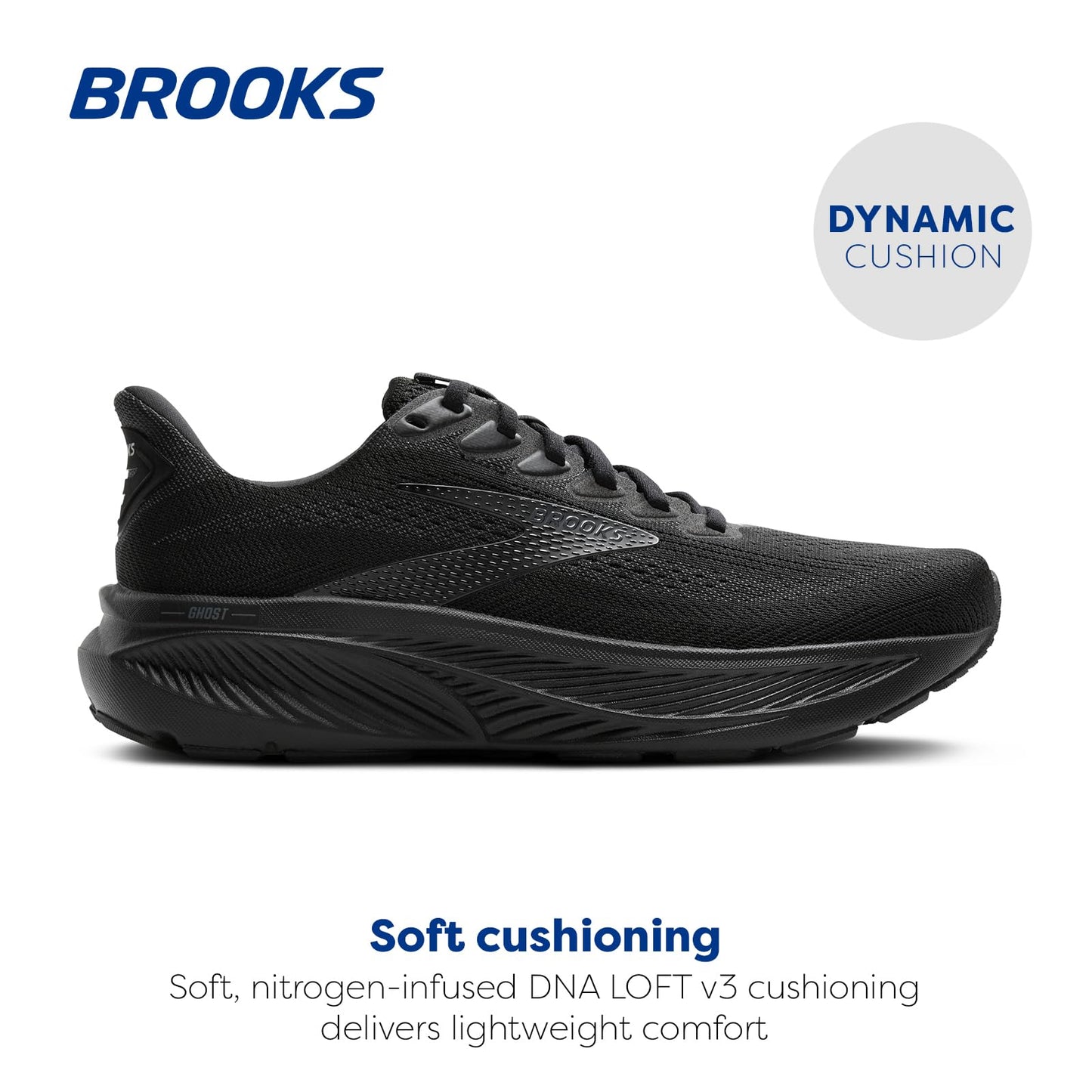 Brooks Men’s Ghost 17 Neutral Running Shoe - Black/Black/Ebony - 10 Wide