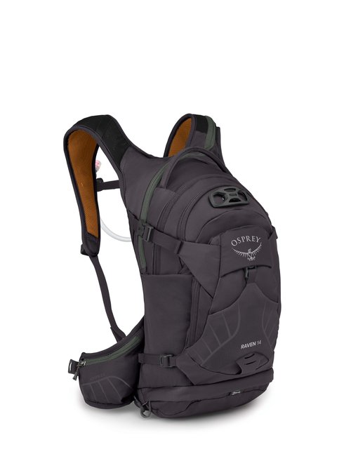 Osprey Raven 14L Women's Biking Backpack with Hydraulics Reservoir, Space Travel/Toffee Orange, Extended Fit