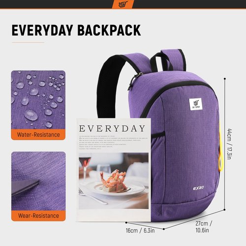 SKYSPER Small Backpack 20L Hiking Backpack Lightweight Travel Daypack for Women Men(Purple)