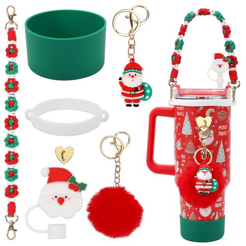 Stanley Cup Accessories Set Including Water Bottle Handle Strap, Siliocne Stanley Cup Boot, Siliocne Straw Cover, Stanley Charms for 40oz & 30oz Tumbler
