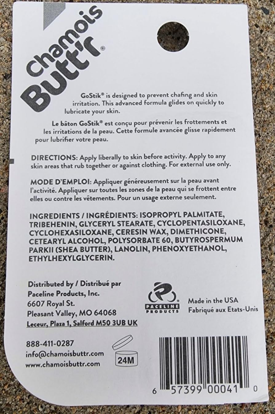 Chamois Butt'r Solid Anti-Chafing Stick, 2.5 Ounce, Clear (GS2.5)