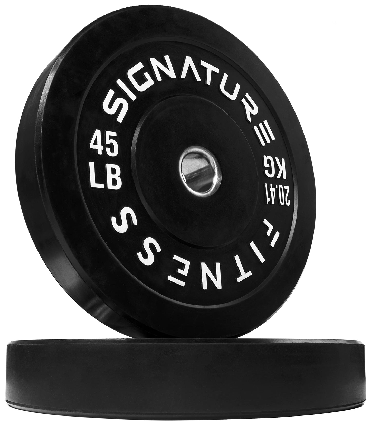 Fitvids 2" Olympic Bumper Plate Weight Plates with Steel Hub, 45LB, Pair