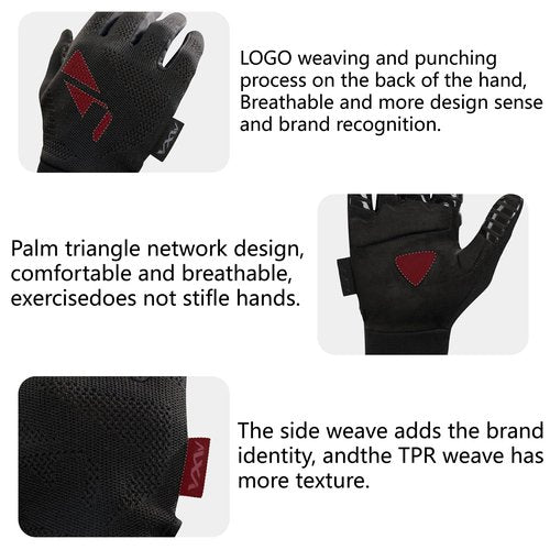 VXW Flying Disc Wear Resistant Full Finger Outdoor Training Gloves Breathable Non-Slip Fitness Riding Gloves MTB Cycling Gloves（Media